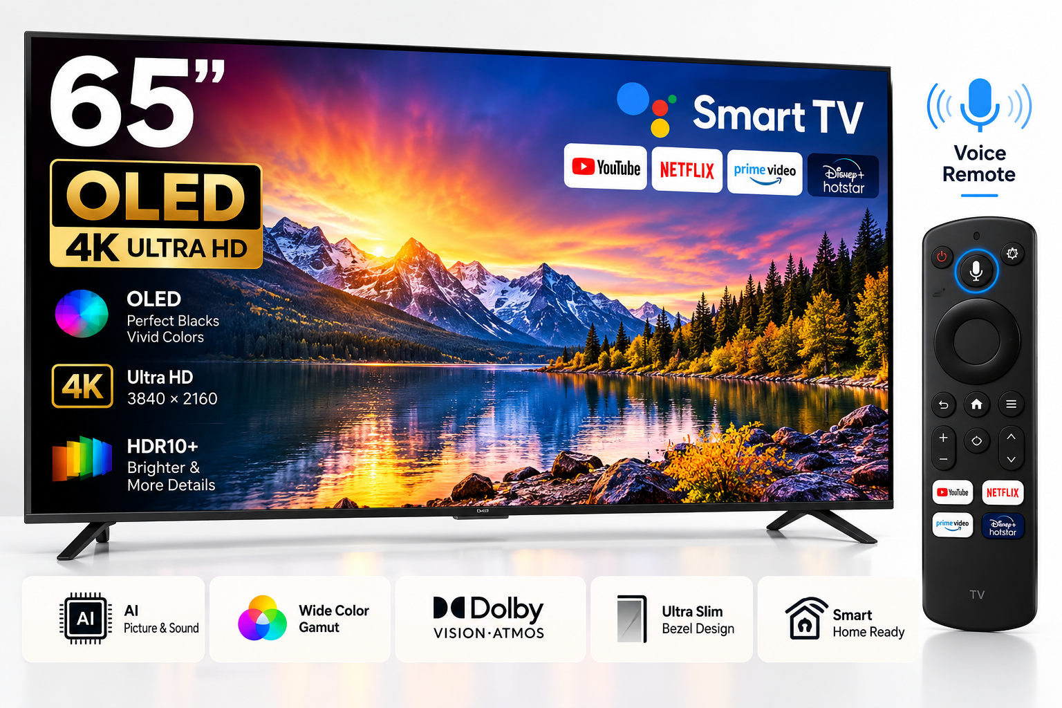 65" OLED 4K (FL) TV with Voice Remote